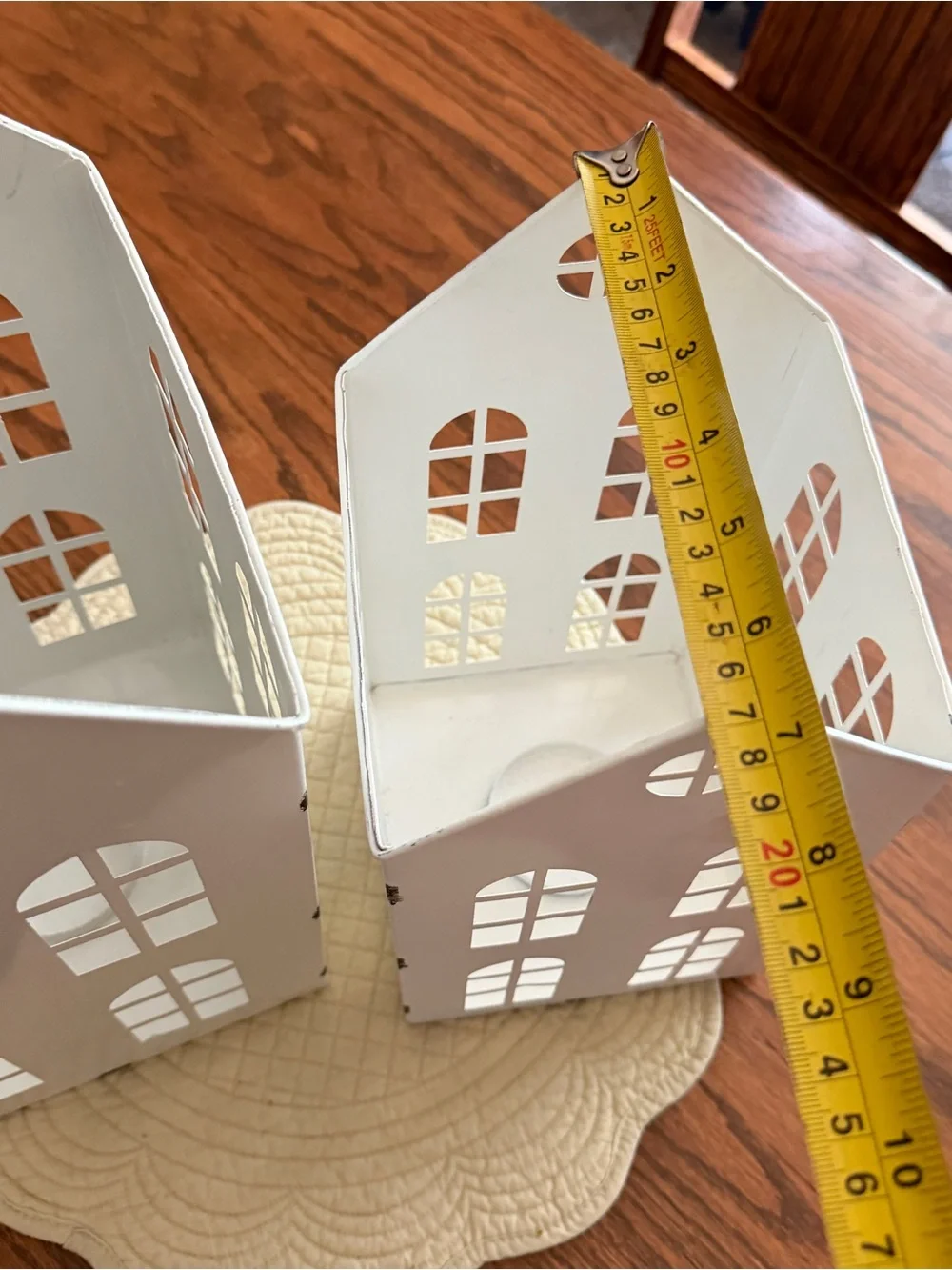 White Decorative Metal House Lanterns - Home Accents